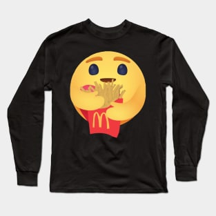 Fries New Facebook Emoji Hug Reaction Long Sleeve T-Shirt